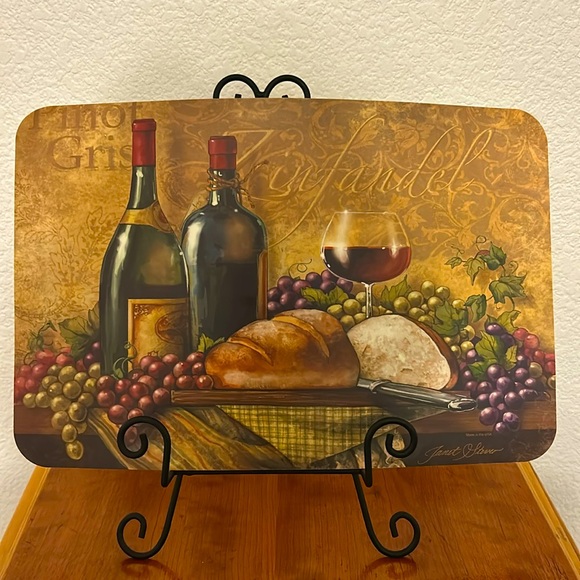 Set of 8 Vinyl Placemats Zinfandel Janet Stever Signed Made in USA - Picture 1 of 5